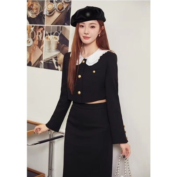 Underpass Korean style Peter Pan collar cropped wemens jacket Size S - Picture 1 of 13